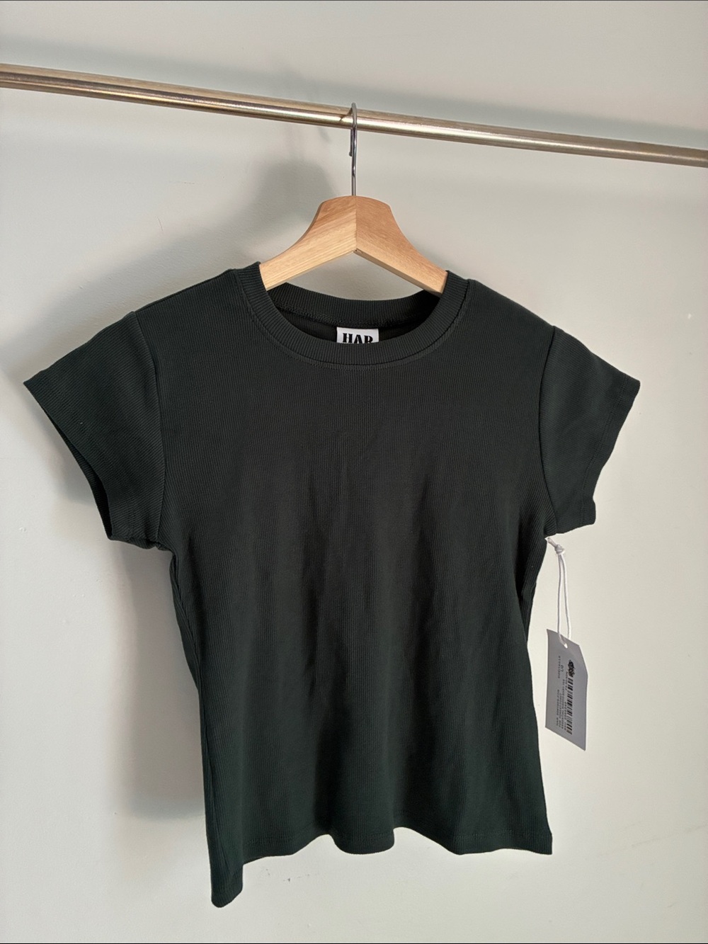 Harlow Forest Ribbed Short-Sleeve Tee - Forest Green - Large - Boathouse - NWT